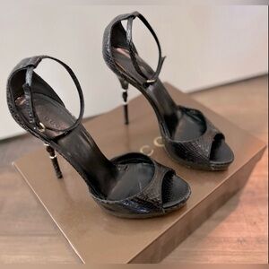 Gucci Python Bamboo Series Heeled Sandal #204149 Size 37.5 (7.5 US)